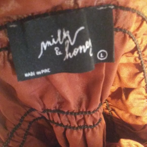 Milk & Honey women's size L rust colored long sleeve blouse - Picture 13 of 15